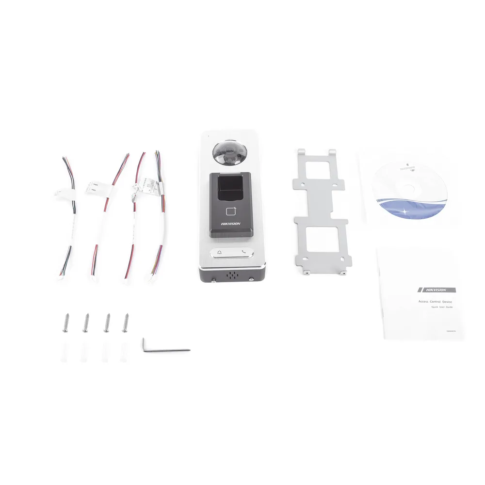 2 EN 1 / Lector Biométrico IP65 con Función de Videoportero y lector QR Incluida/ Llamada a APP de Smartphone Hik-Connect P2P (No requiere monitor) /  Soporta Tarjetas - Huellas - Códigos QR / Cámara 2 MP Compatible con DVRs y – vista 5