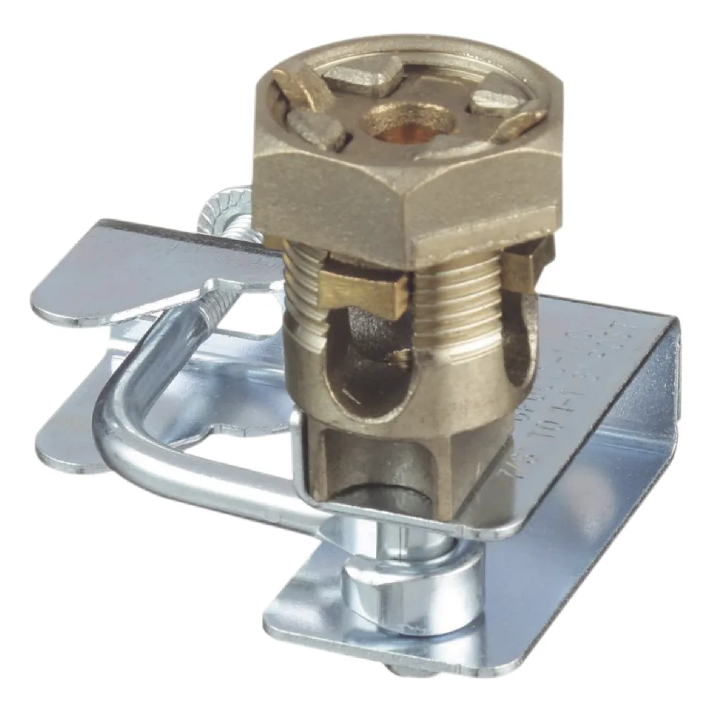 Abrazadera para Tierra Física en Base de Piso Falso, para Cables de 6 a 1/0 AWG. Para Pedestales Cuadrados de 7/8" y Circulares de 1" a 1 1/8" – vista 2