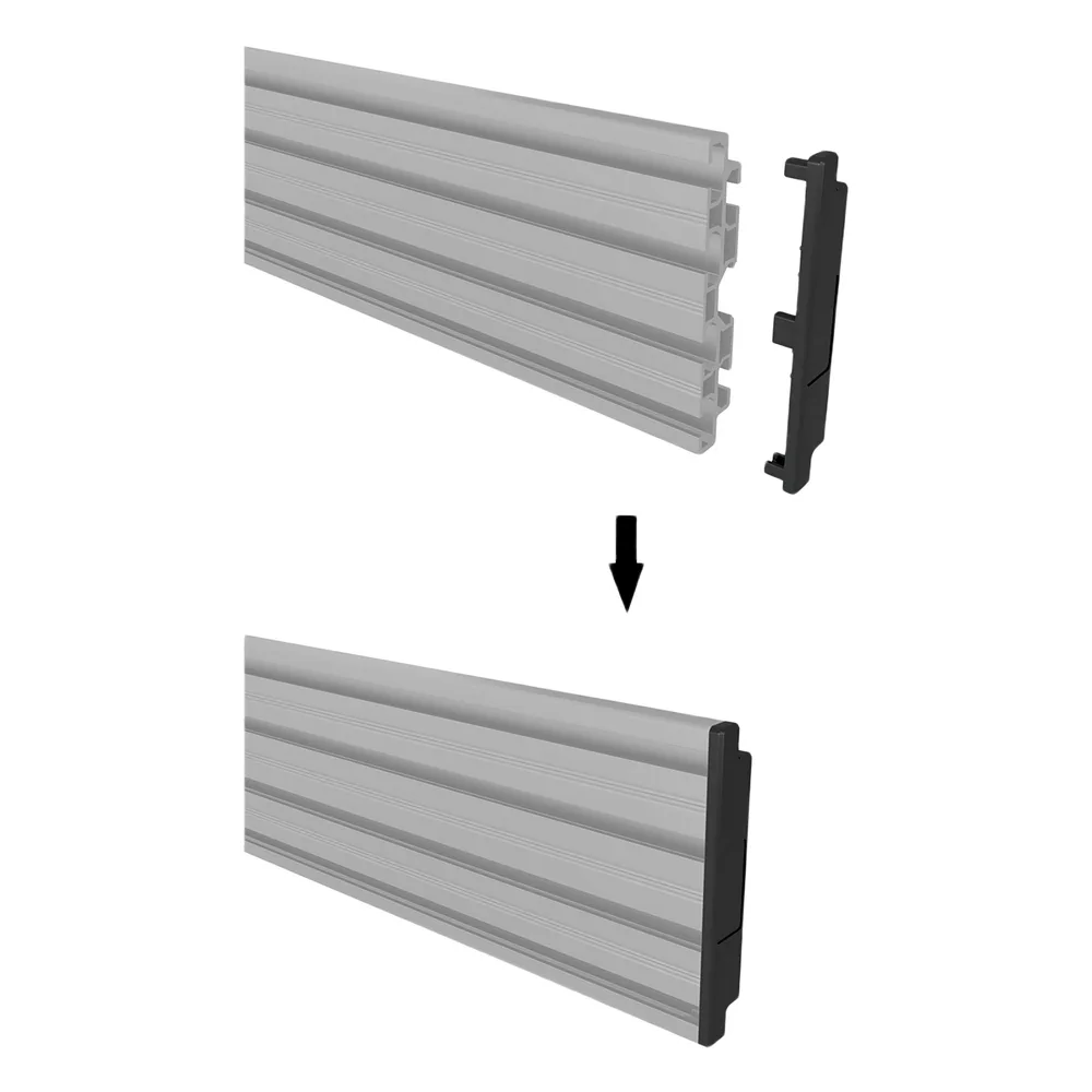 Accesorio_ Riel de Aluminio con Longitud 1750 mm | Ancho 120 mm|  Espesor 9 mm | Incluye Tapas y Tornillos | Compatible con estructura para Videowall | Diseño Modular – vista 4
