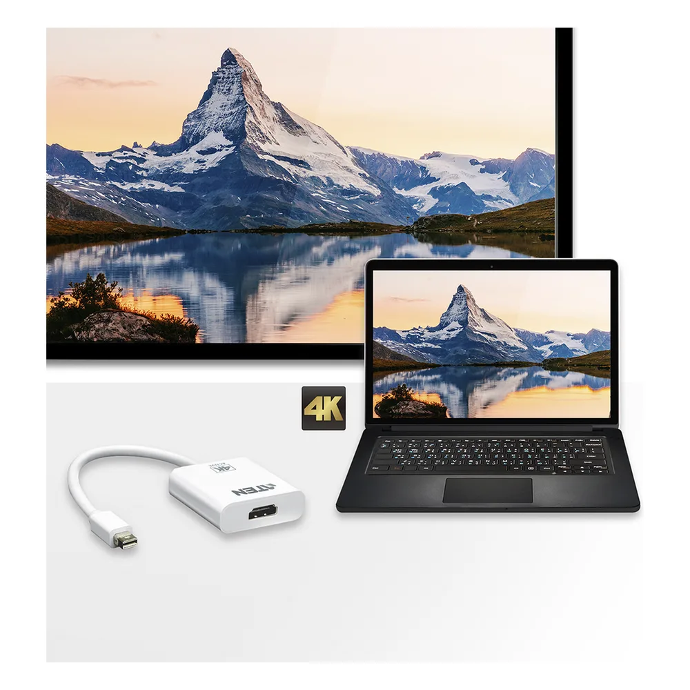 Adaptador activo de Mini DisplayPort a HDMI 4K | DisplayPort 1.2a | Compatible con audio – vista 2