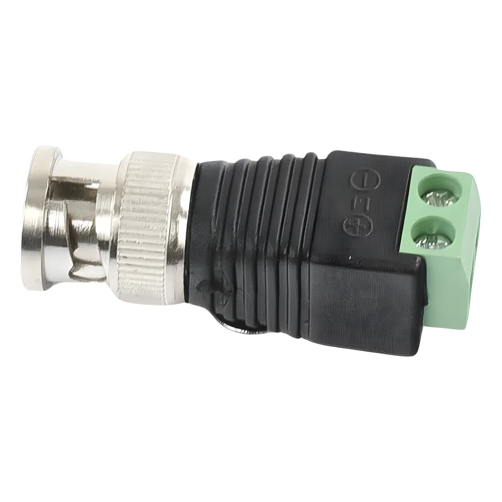 Adaptador de conector BNC macho a 2 terminales-tornillo para cables AWG-26-14, en aplicaciones Video Vigilancia, Níquel/ Oro/  PTFE y PVC. – vista 5
