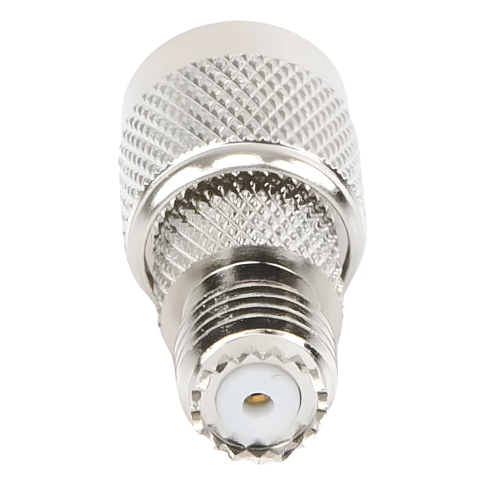 Adaptador en Línea de Conector Mini-UHF Hembra a TNC Macho, Níquel/ Oro/ Teflón. – vista 5
