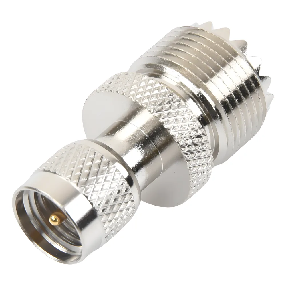 Adaptador en Línea de Conector Mini UHF Macho a UHF Hembra (SO-239), Níquel/ Oro/ Teflón. – vista 3
