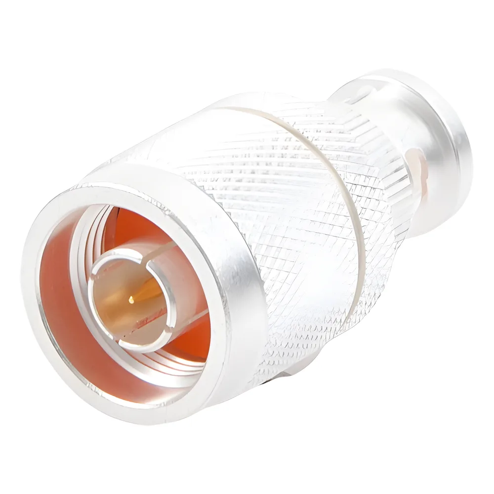 Adaptador en Línea, de Conector N Macho a BNC Macho, Plata/ Oro/ Teflón. – vista 2
