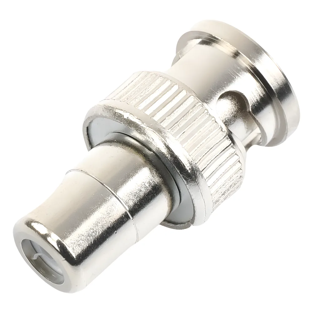 Adaptador en Línea para 75 Ohm, de Conector BNC Macho a RCA Hembra en Aplicaciones de Audio-Video para Cámaras, Monitores y DVR's. – vista 2