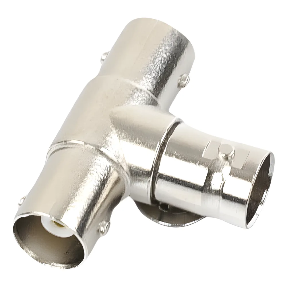 Adaptador en T para 75 Ohm de triple conectores BNC Hembras, Níquel/ Oro/ Teflón. – vista 6
