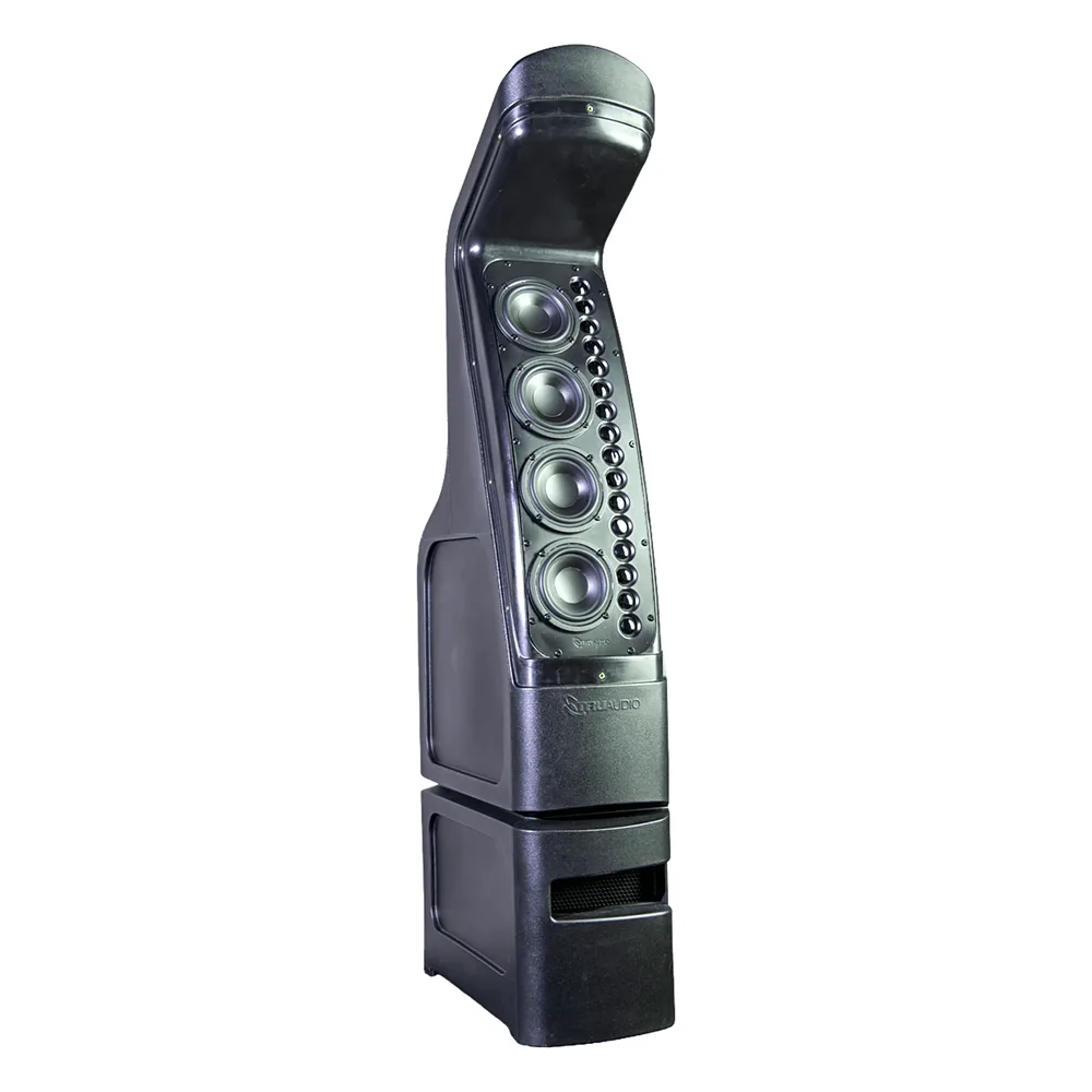 Altavoz Line Array Exterior | 200W RMS | 37 Hz - 20 kHz | 16 Tweeters + 4 Midranges + 1 Woofer | IP56 | Instalación Enterrada o Base Placa | Cobertura 25-30 pies (7.6-9.1 m) – vista 3