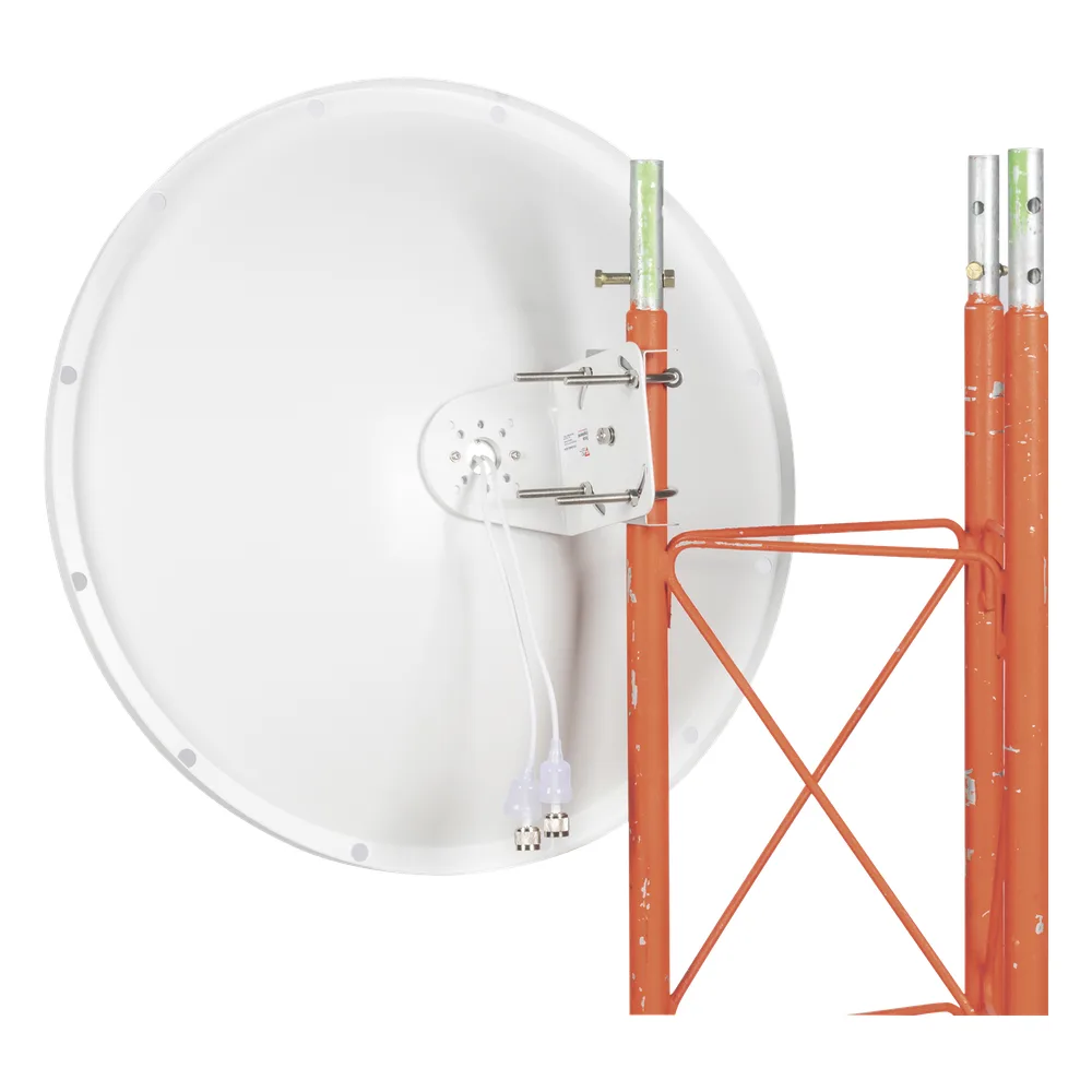 Antena Direccional con Frecuencia Extendida / 4.8 - 6.5 GHz / 28 dBi /  Jumper incluido con conector N-Macho / Polaridad en 90º y 45º / Montaje incluido para torre o mástil – vista 4