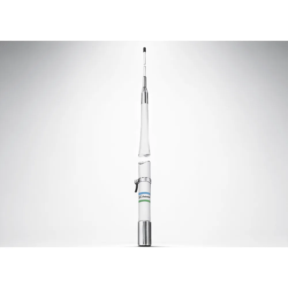 Antena Marina HF SHAKESPEARE 390 / Fibra de Vidrio / 2-30 MHz / 1 kW / 2 Secciones / Requiere Sintonizador / Resonancia 10.8 MHz