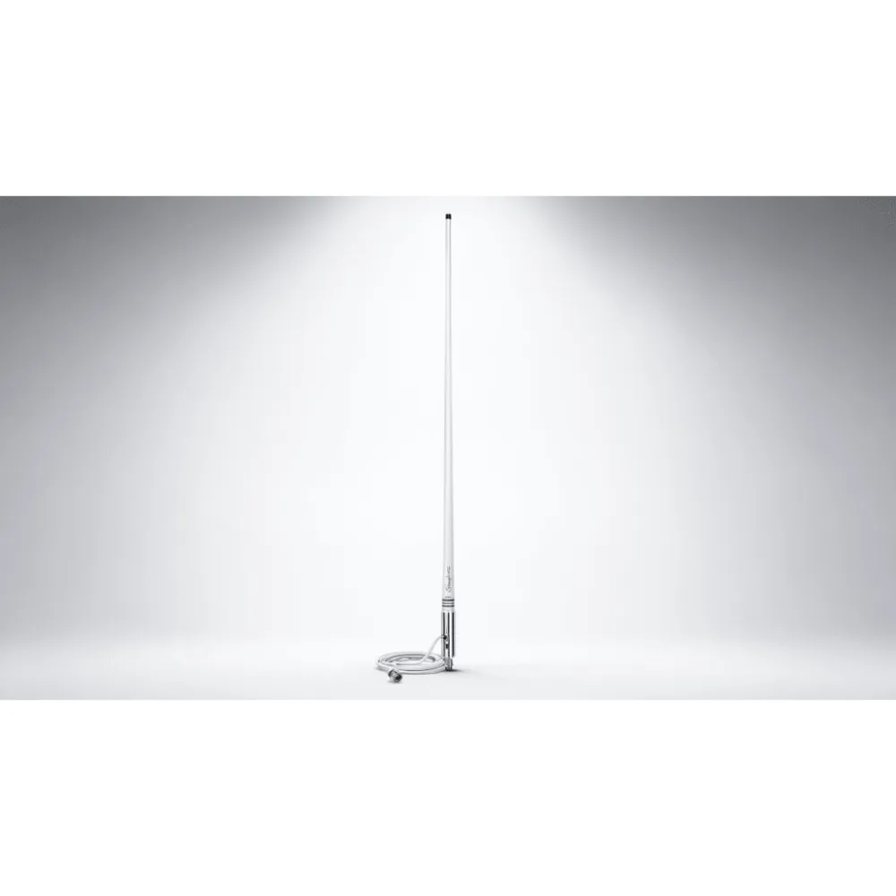 Antena Marina VHF SHAKESPEARE 5104 / Base 1.2 m (3.9 ft) / 3 dB / 50 W / Cable RG-58 4.5 m (15 ft) / Soporte Latón Cromado / Banda Marina VHF