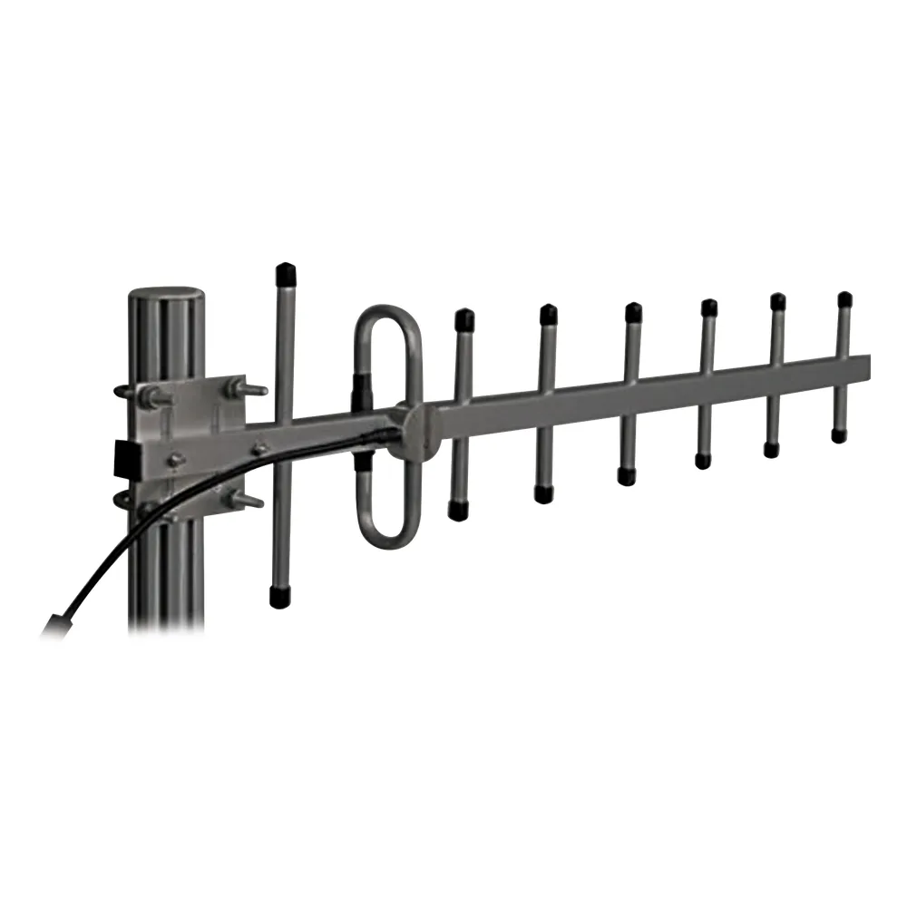Antena Yagi Anodizada en Negro 340-366 MHz, 7 Elementos, 10 dB de Ganancia, 250 Watt, N Macho.