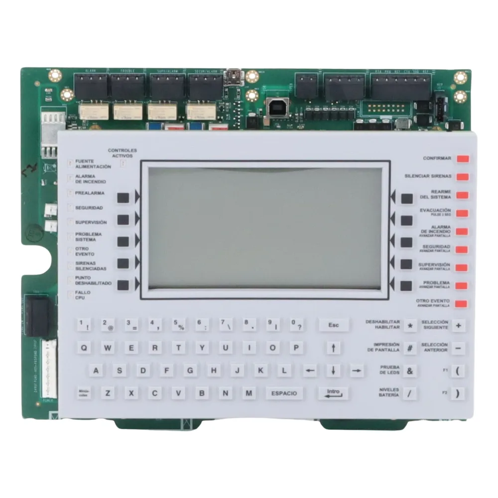 Anunciador de control de red con pantalla LCD retroiluminada y teclado QWERTY para paneles NOTIFIER serie ONYX, en español – vista 5