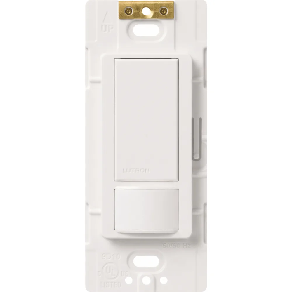 Apagador de pared con sensor de ocupación y vacancia Maestro, 5 A de iluminación y 3 A para ventilador a 120 V, con opción de 3 vías y multilocalización, blanco