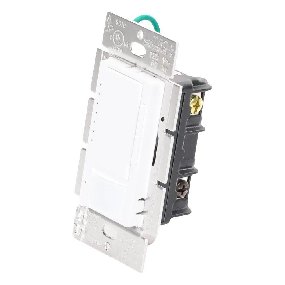 Atenuador de pared con sensor de ocupación y vacancia Maestro, 120 V, 600 W incandescente/halógeno y 150 W LED/CFL regulables, unipolar o multilocalización, blanco – vista 2