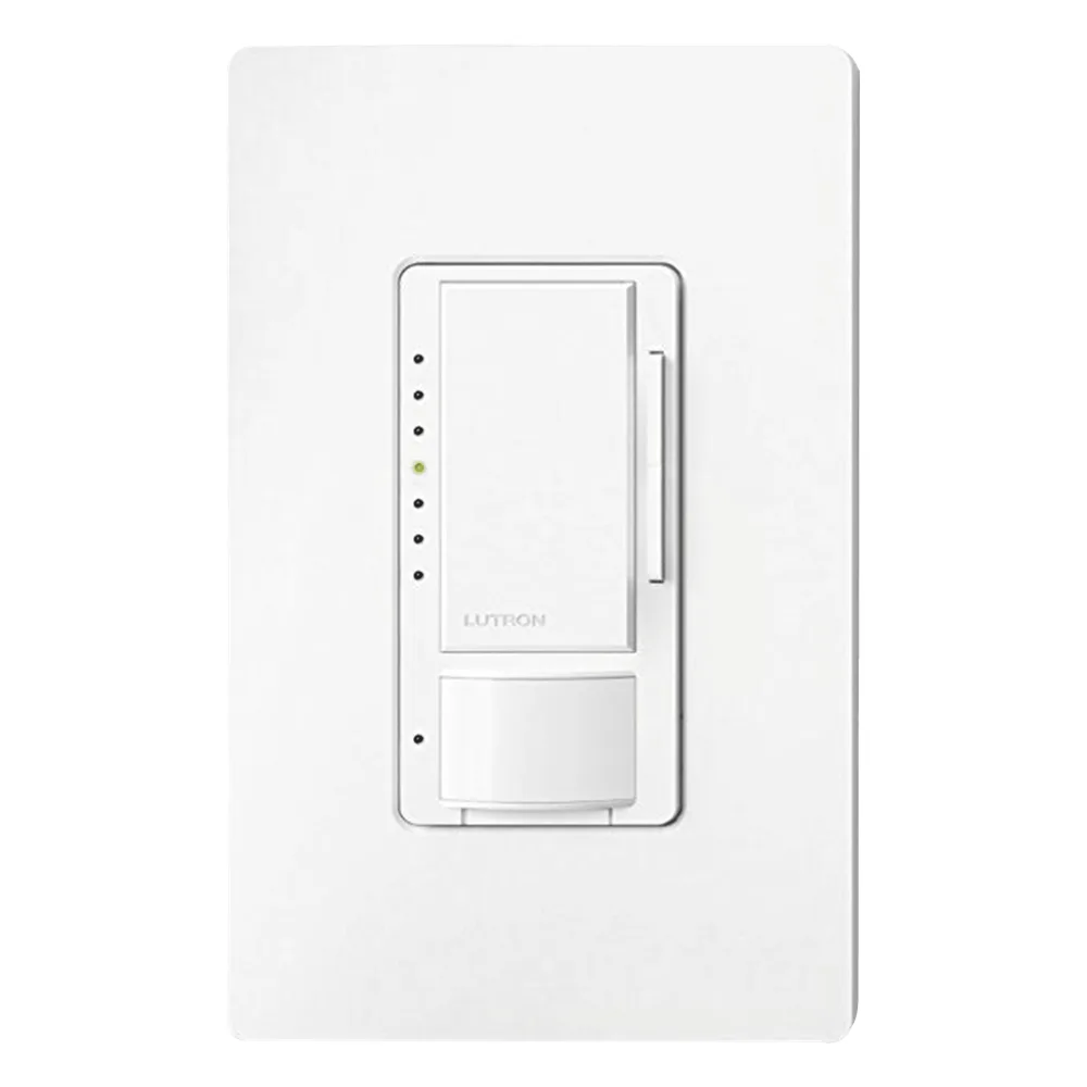 Atenuador de pared con sensor de ocupación y vacancia Maestro, 120 V, 600 W incandescente/halógeno y 150 W LED/CFL regulables, unipolar o multilocalización, blanco