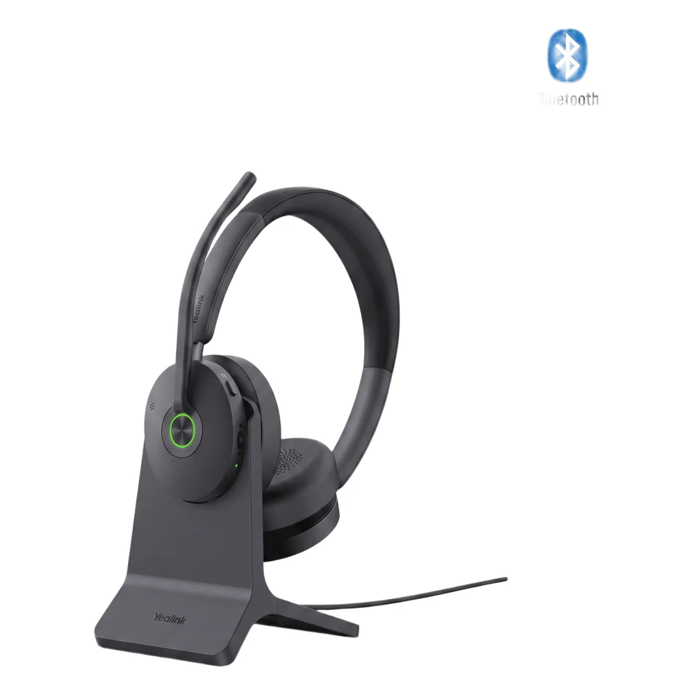 Auriculares estéreo Yealink BH74 edición MS con base de carga / Bluetooth 5.3 con adaptador USB C&A / Cancelación activa de ruido / 32 horas de conversación