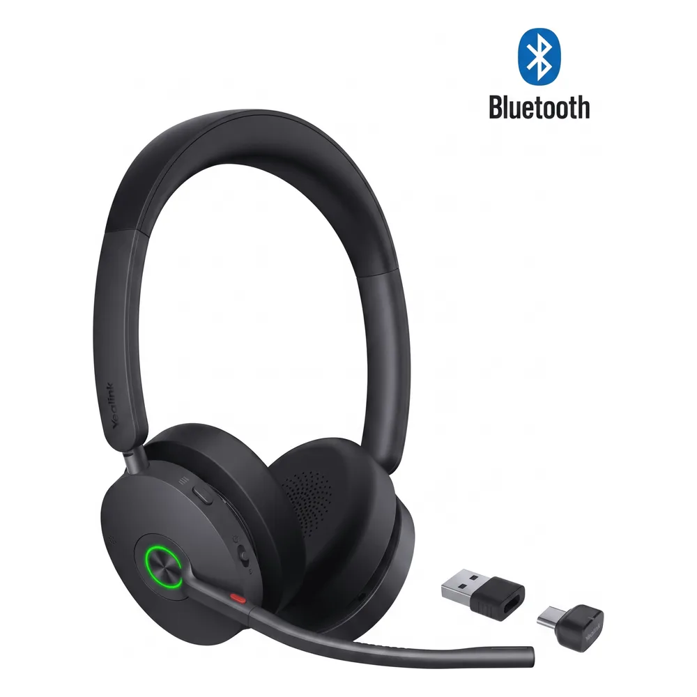 Auriculares estéreo Yealink BH74 edición UC / Bluetooth 5.3 con adaptador USB C&A / Cancelación activa de ruido / 6 micrófonos