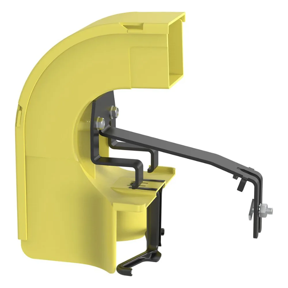 Bajada Para Canaleta FiberRunner™, Uso con Medidas 4x4, 6X4, 12X4, o 24X12, Con Reducción a 2X2, Color Amarillo – vista 3