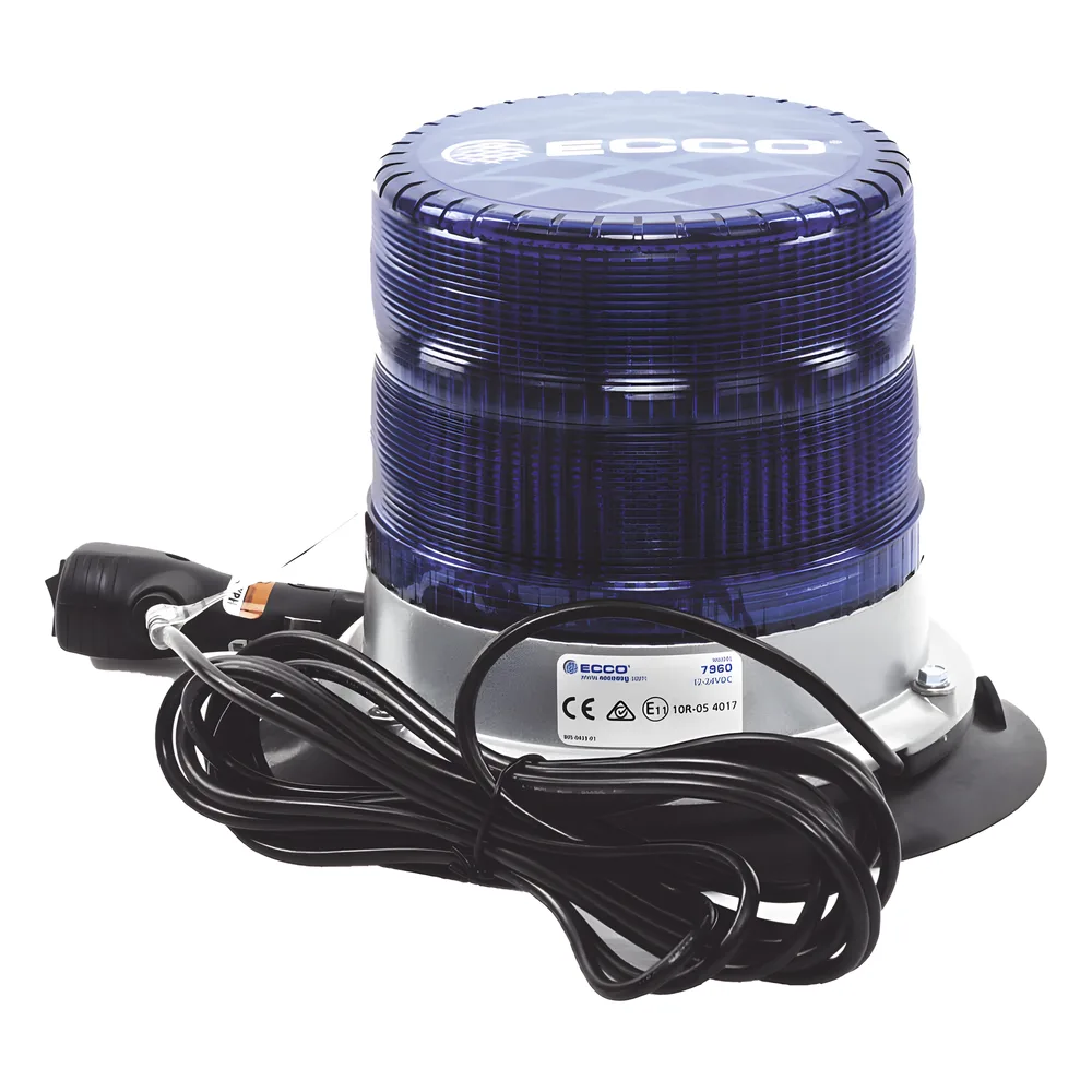 Baliza led pulso, 12-24vdc, 11 patrones de flash, montaje de imán de vacío, azul – vista 2