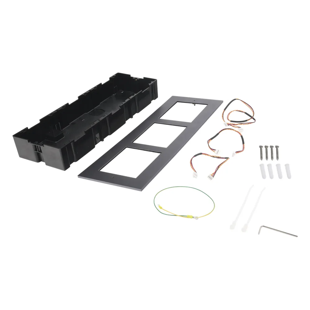 Base de 3 Espacios para EMPOTRAR Módulos de Videoporteros Hikvision – vista 2
