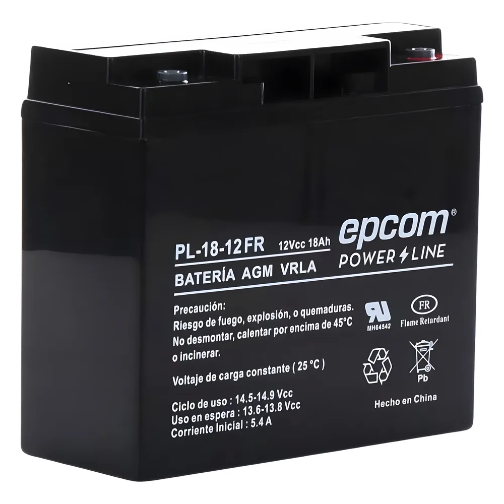 Batería 12 Vcc / 18 Ah / UL / AGM-VRLA / Retardante a la flama / Para uso en equipo electrónico,Alarmas de intrusión / Incendio/ Control de acceso / Video Vigilancia / Terminales tipo M5 ( HEX ) / Cargador recomendado CHR-80. – vista 3