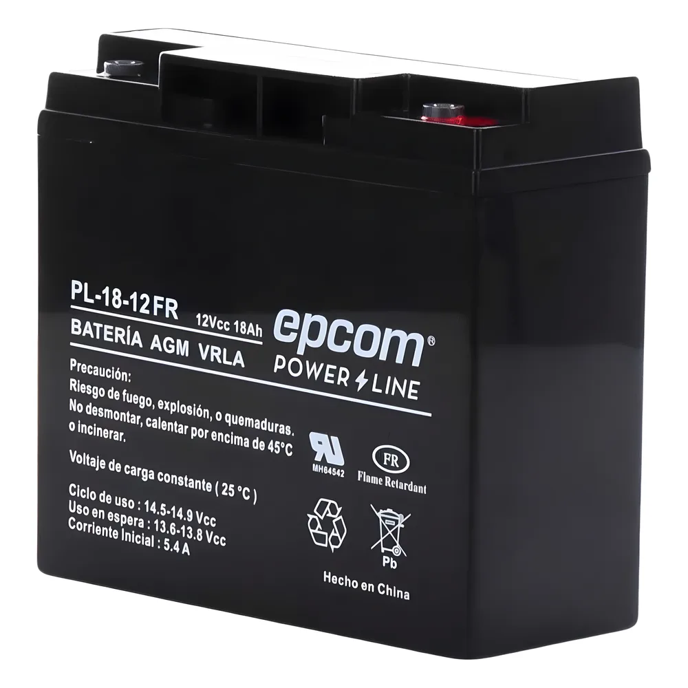 Batería 12 Vcc / 18 Ah / UL / AGM-VRLA / Retardante a la flama / Para uso en equipo electrónico,Alarmas de intrusión / Incendio/ Control de acceso / Video Vigilancia / Terminales tipo M5 ( HEX ) / Cargador recomendado CHR-80. – vista 4