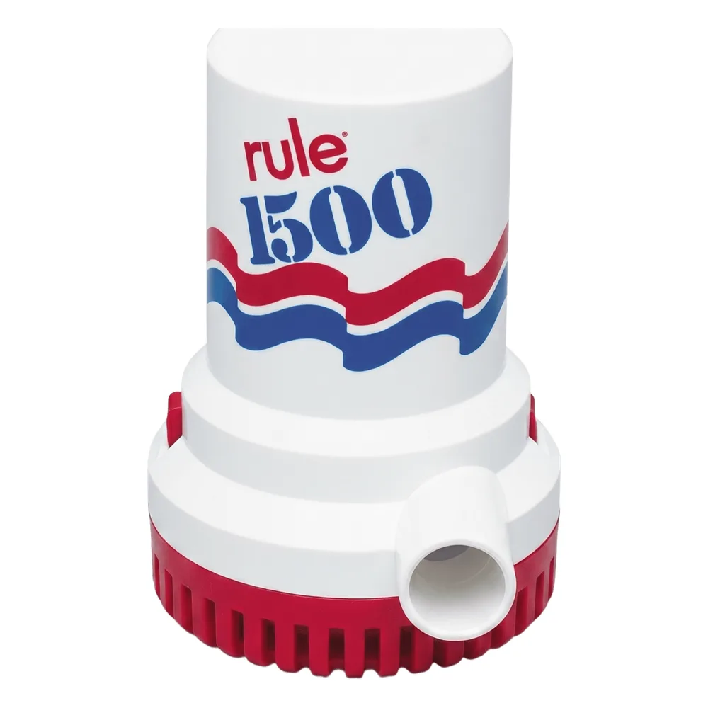 Bomba de Achique Sumergible Rule 03 / 1,500 GPH / 24V CD / Motor de Alta Eficiencia / Ejes de Acero Inoxidable / Protección Térmica TCO / Certificación CE e ISO 8849