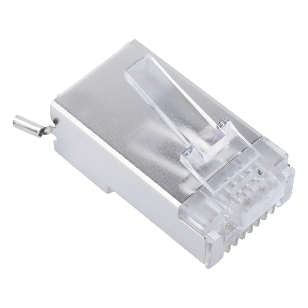 Bote con 100 Piezas de Plug Modular RJ45 Cat6 Blindado con Pin de Tierra, Chapado de Oro a 30 Micras para Durabilidad Extrema – vista 6
