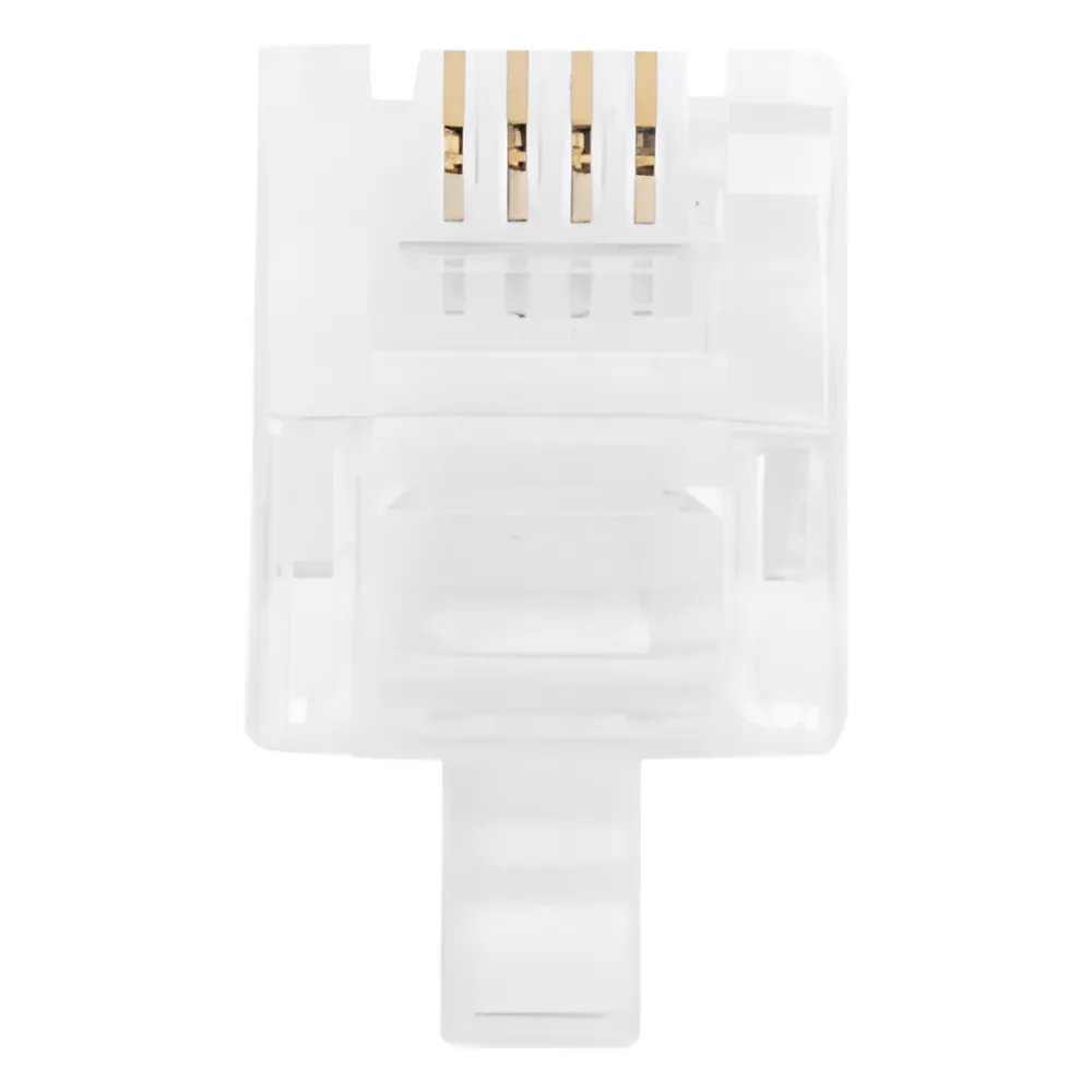 Bote con 100 Piezas de Plug Modular Tipo RJ11 de 4 Contactos Chapado de Oro a 50 Micras – vista 5