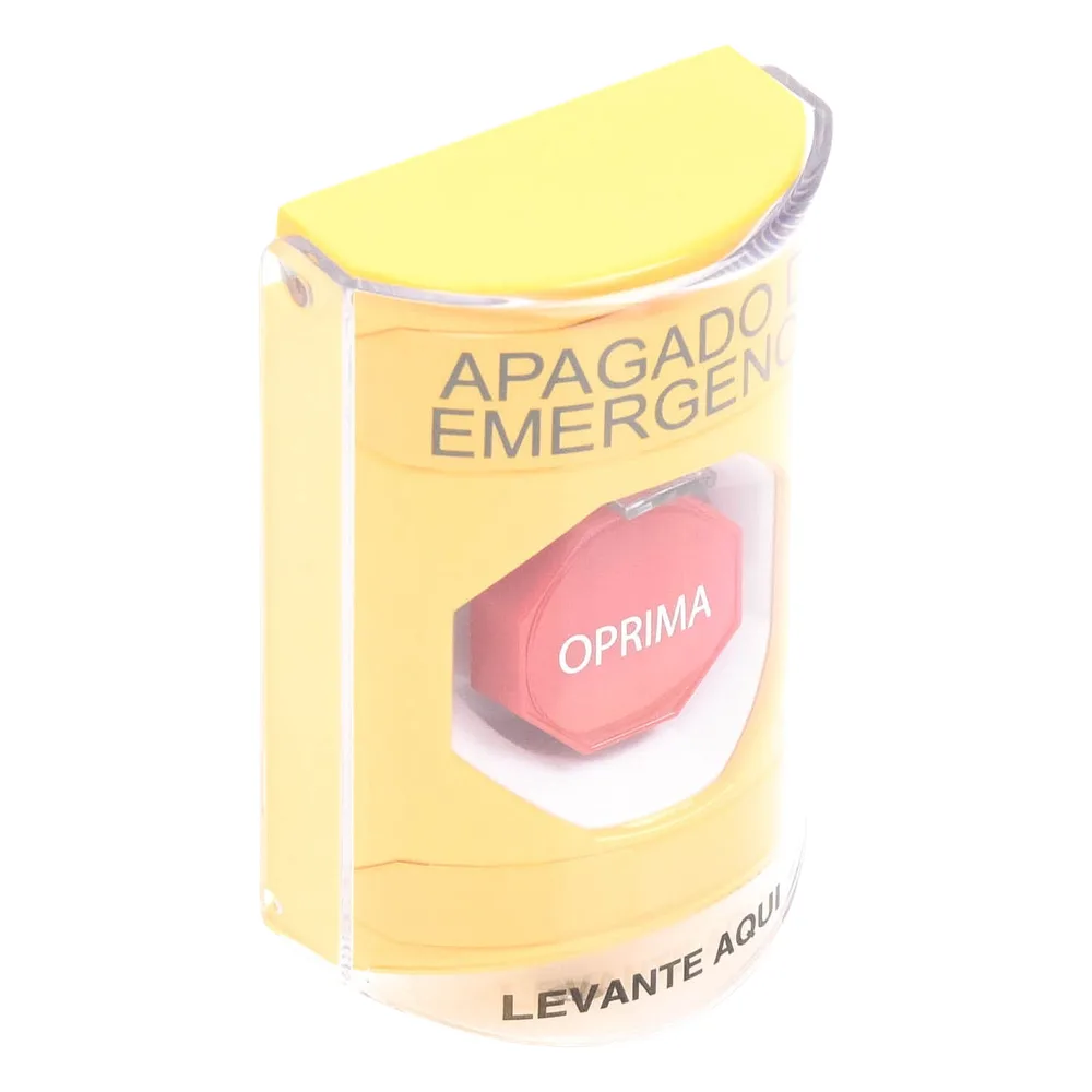 Botón de Apagado de Emergencia, Texto en Español, Tapa Protectora de Policarbonato Súper Resistente, Restablecimiento con Llave – vista 5