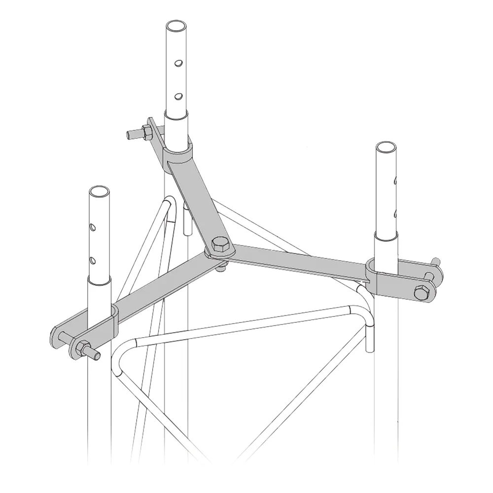 Brida para sujeción de retenida compatible con tramos STZ45, Galvanizado electrolítico.