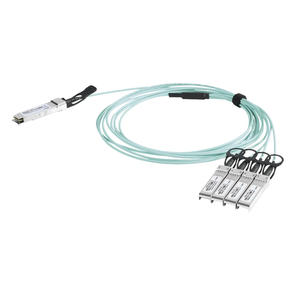Cable AOC QSFP+ de 40 Gbps a 4x 10 Gbps / Cable de fibra óptica Activo / Longitud: 2 metros