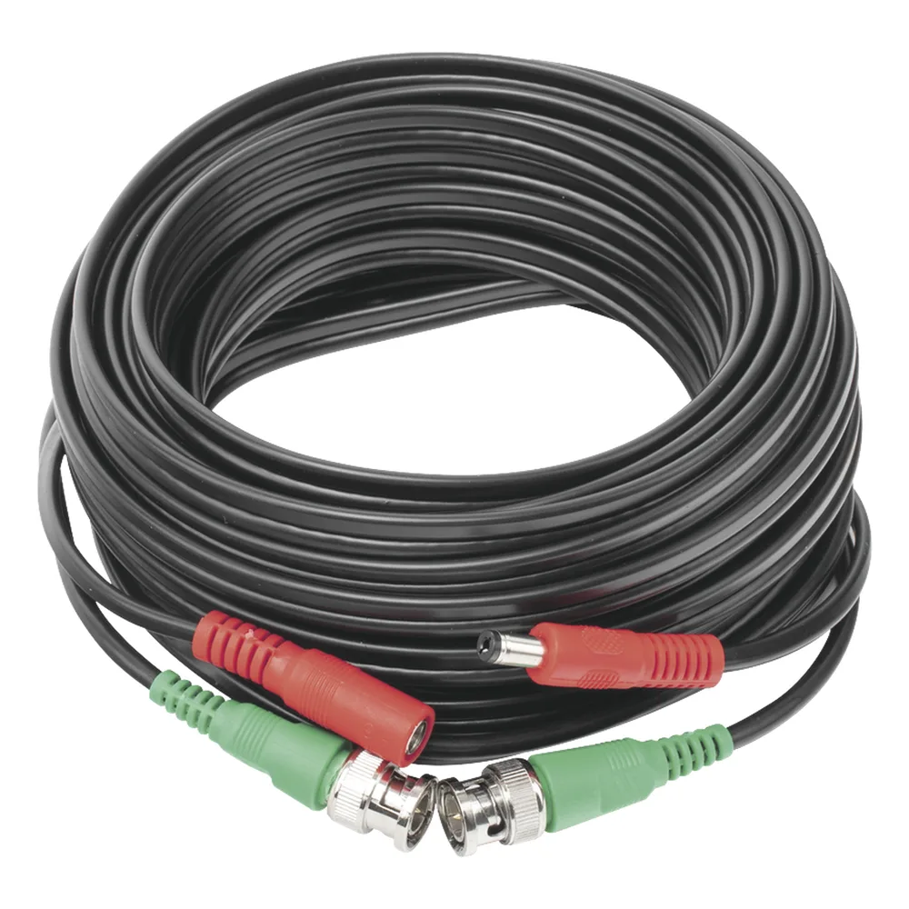 Cable Coaxial (BNC RG59) + Alimentación / SIAMES / 10 Metros (32.81 Pies) / Aleación Cobre + Aluminio CCA / Para Cámaras 4K / Uso Interior y Exterior