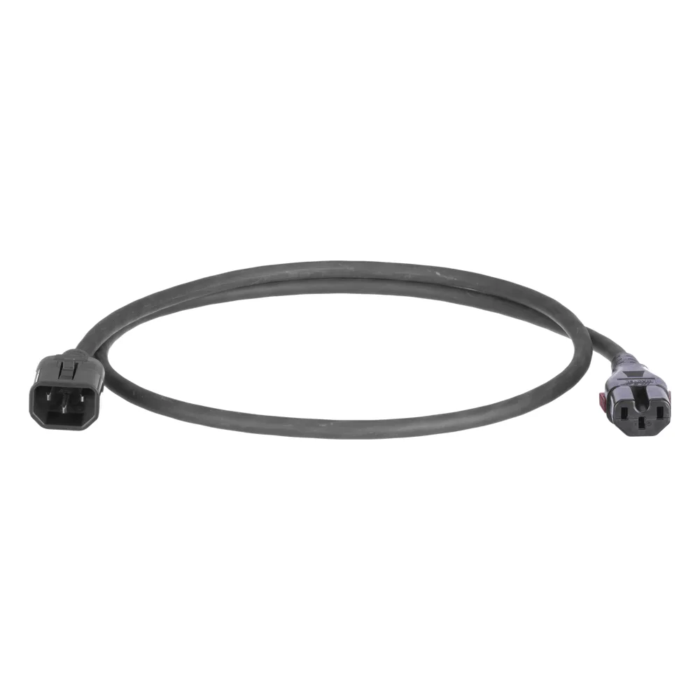 Cable de Alimentación Eléctrica Con Bloqueo Doble de Seguridad, de IEC C14 a IEC C13, 4 ft. de Largo, Color Negro, Paquete de 10 Piezas