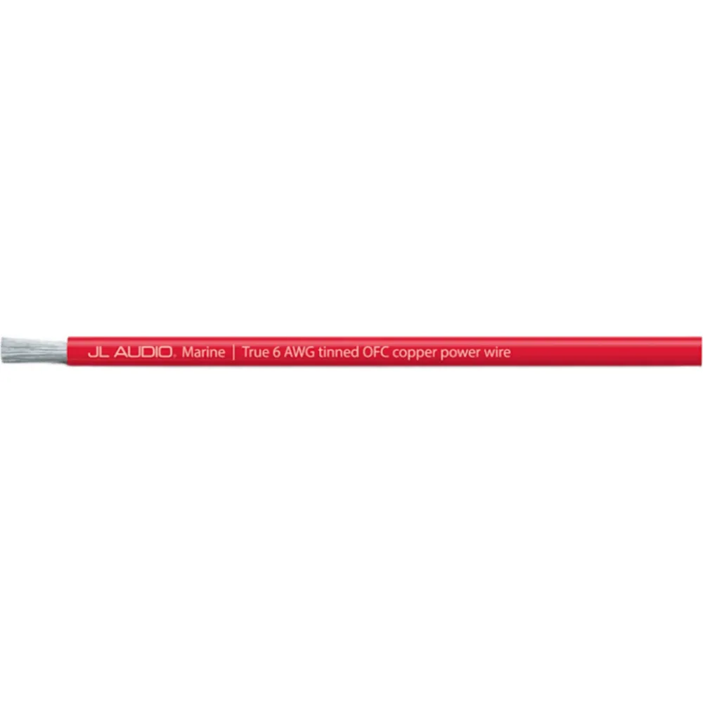 Cable de Alimentación Marino ABYC / 6 AWG Real / 200 pies (61 m) / Cobre OFC Estañado / 1,176 Hebras / Cubierta PVC Flexible / Resistente a Aceite, Gasolina y UV / Color Rojo