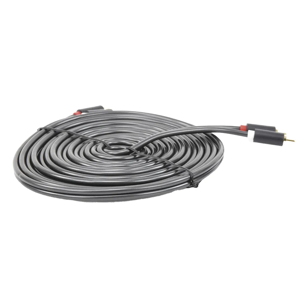 Cable de Audio 2 RCA Macho a 2 RCA Macho / 5 Metros (16.40 Pies) / Color Negro / Alta Calidad / Anillos de Goma para Asegurar un Agarre Firme al Instalar o Quitar el Cable – vista 4