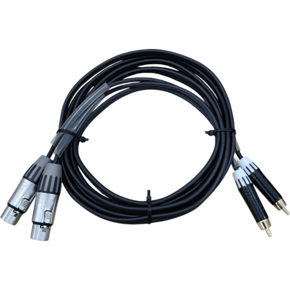 Cable de Audio | 2 XLR Hembra a 2 RCA Macho | Longitud 5m | Conector Seetronic MT380 - SCMF3