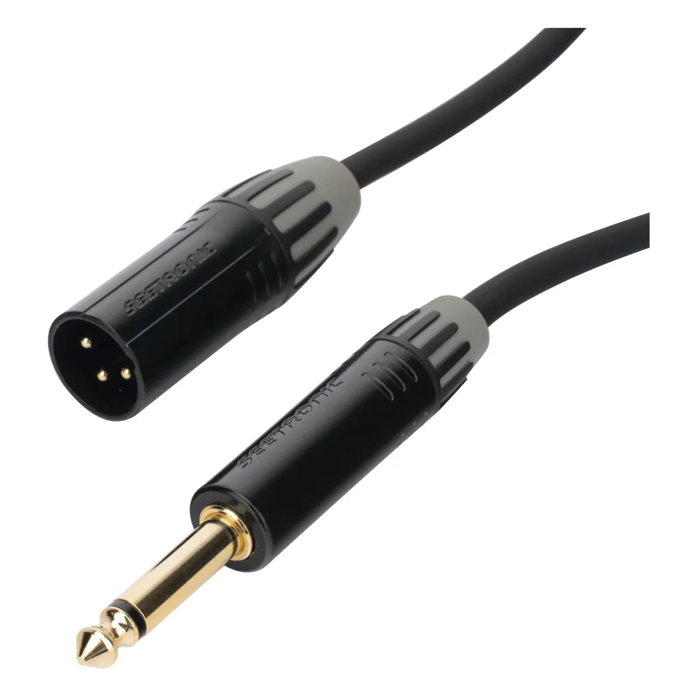 Cable de Audio | XLR 3 Polos Macho a Plug 1/4 in mono | Conector Seetronic Serie M SCMF3 - MP2X | Longitud 5m