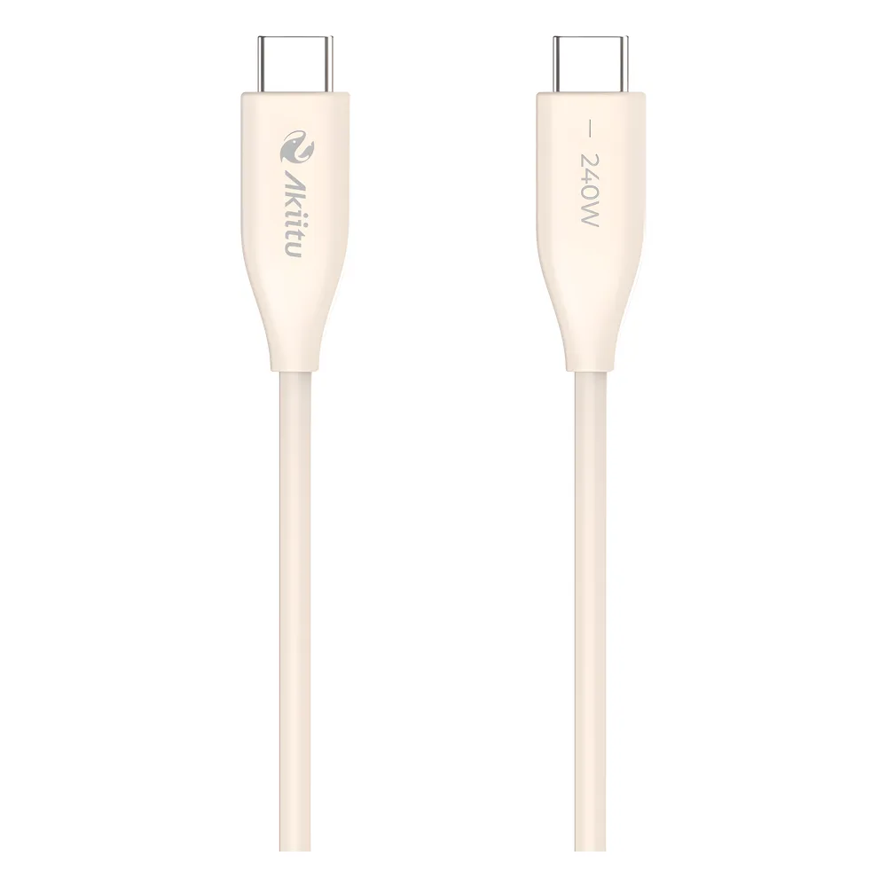 Cable de Carga USB-C a C / 1.5 Metros (4.92 Pies) / Potencia 240W / Fast-Charging / Velocidad Transferencia 480 Mbps / Tecnología GaN (Nitruro de Galio) / Material Silicona No Tóxica / Conector Aluminio Anodizado