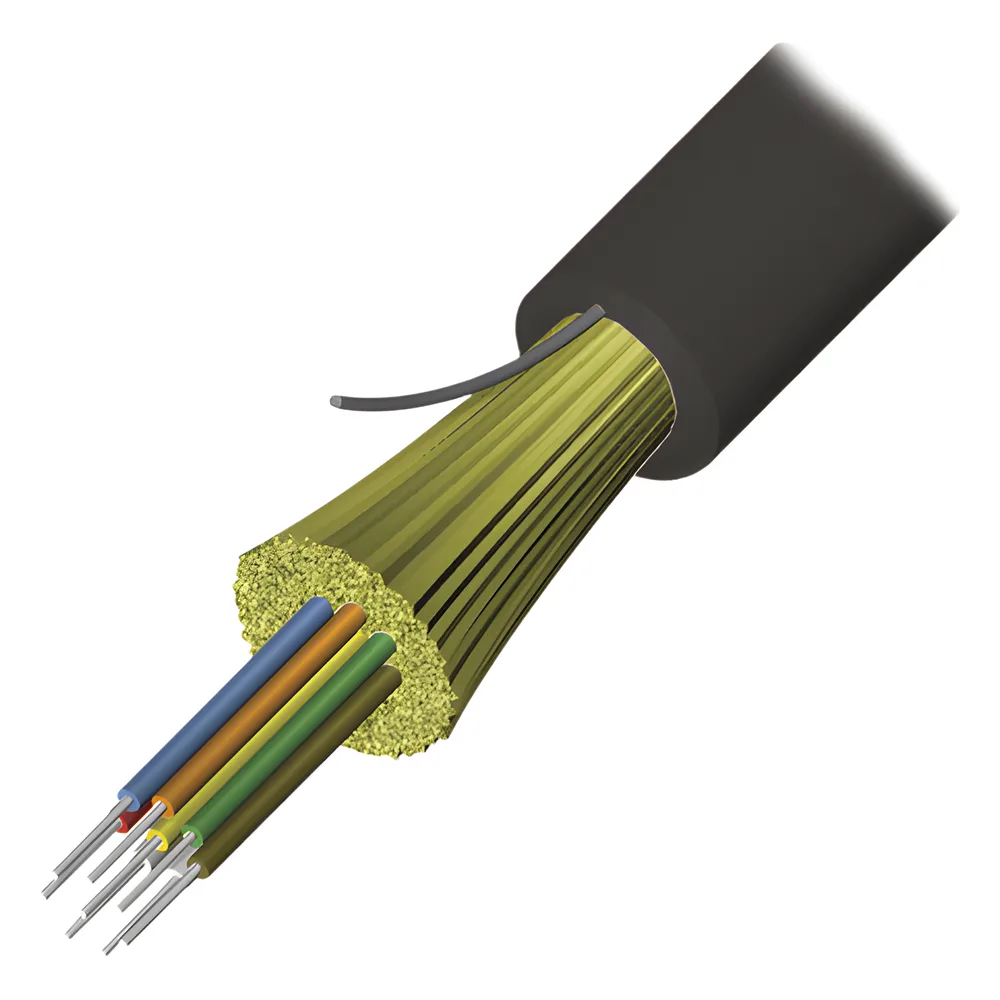 Cable de Fibra Óptica de 6 Hilos, Interior/Exterior, Tight Buffer, No Conductiva (Dieléctrica), Plenum, Monomodo OS2, 1 Metro (3.28 Pies)