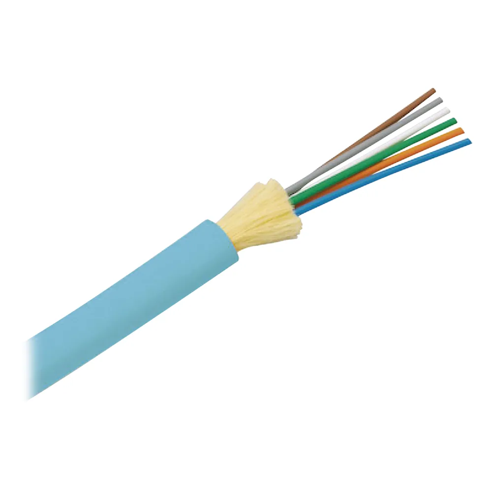 Cable de Fibra Óptica de 6 Hilos, Multimodo OM3 50/125 Optimizada, Interior, Tight Buffer 900um, No Conductiva (Dieléctrica), OFNR (Riser), Precio Por Metro