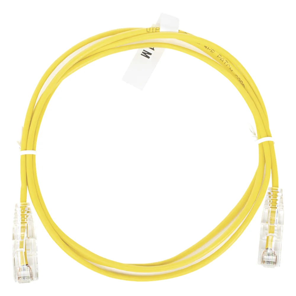 Cable de Parcheo Slim UTP Cat6 - 1 Metro (3.28 Pies), Amarillo, Diámetro Reducido (28 AWG)