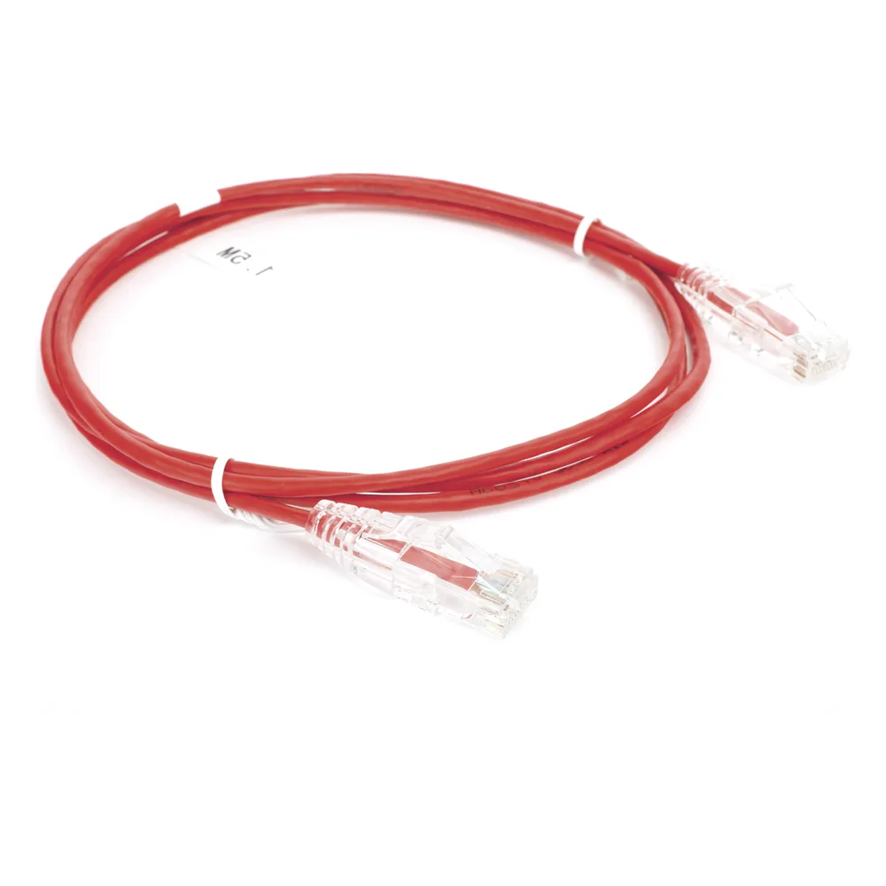 Cable de Parcheo Slim UTP Cat6 - 1.5 Metros (4.92 Pies) Rojo Diámetro Reducido (28 AWG) – vista 3