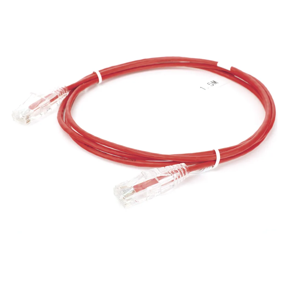 Cable de Parcheo Slim UTP Cat6 - 1.5 Metros (4.92 Pies) Rojo Diámetro Reducido (28 AWG) – vista 4