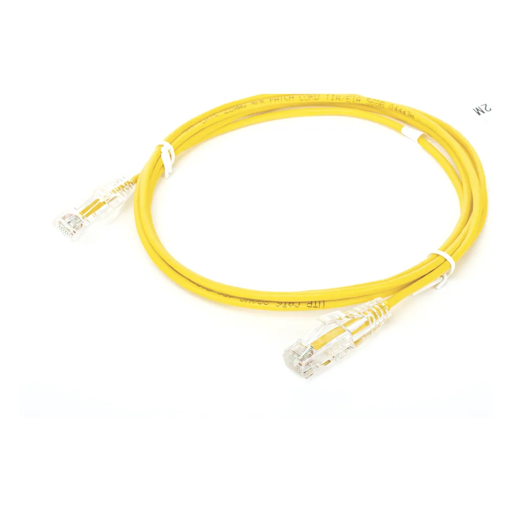 Cable de Parcheo Slim UTP Cat6 - 2 Metros (6.56 Pies) Amarillo Diámetro Reducido (28 AWG) – vista 4