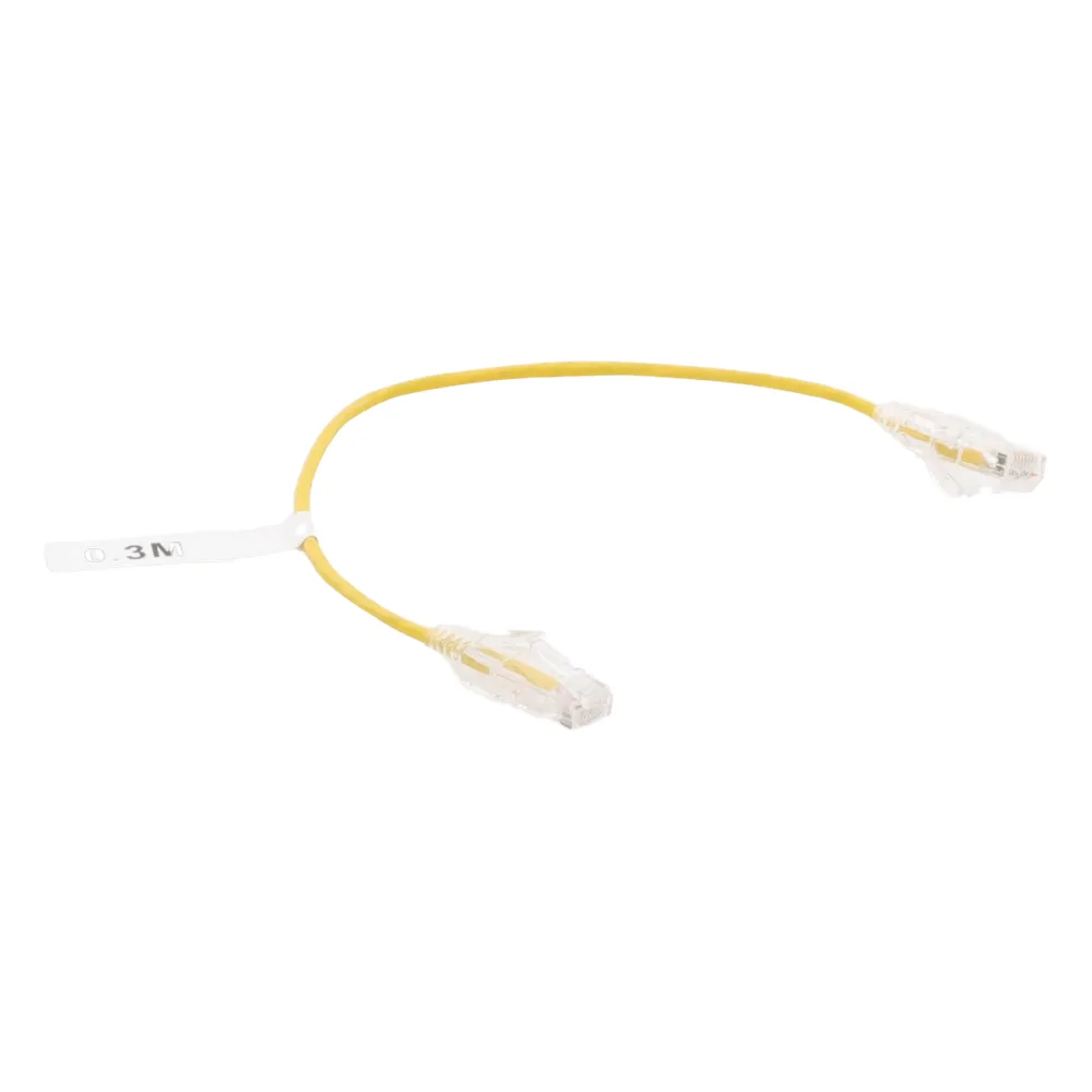 Cable de Parcheo Slim UTP Cat6 - 30 cm (11.81 Pulgadas) Amarillo Diámetro Reducido (28 AWG) – vista 5