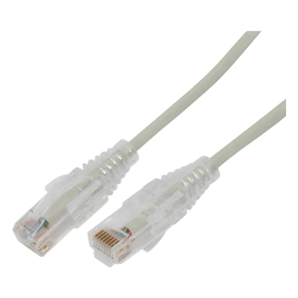 Cable de Parcheo Slim UTP Cat6A - 1 Metro (3.28 Pies) Gris, Diámetro Reducido (28 AWG)