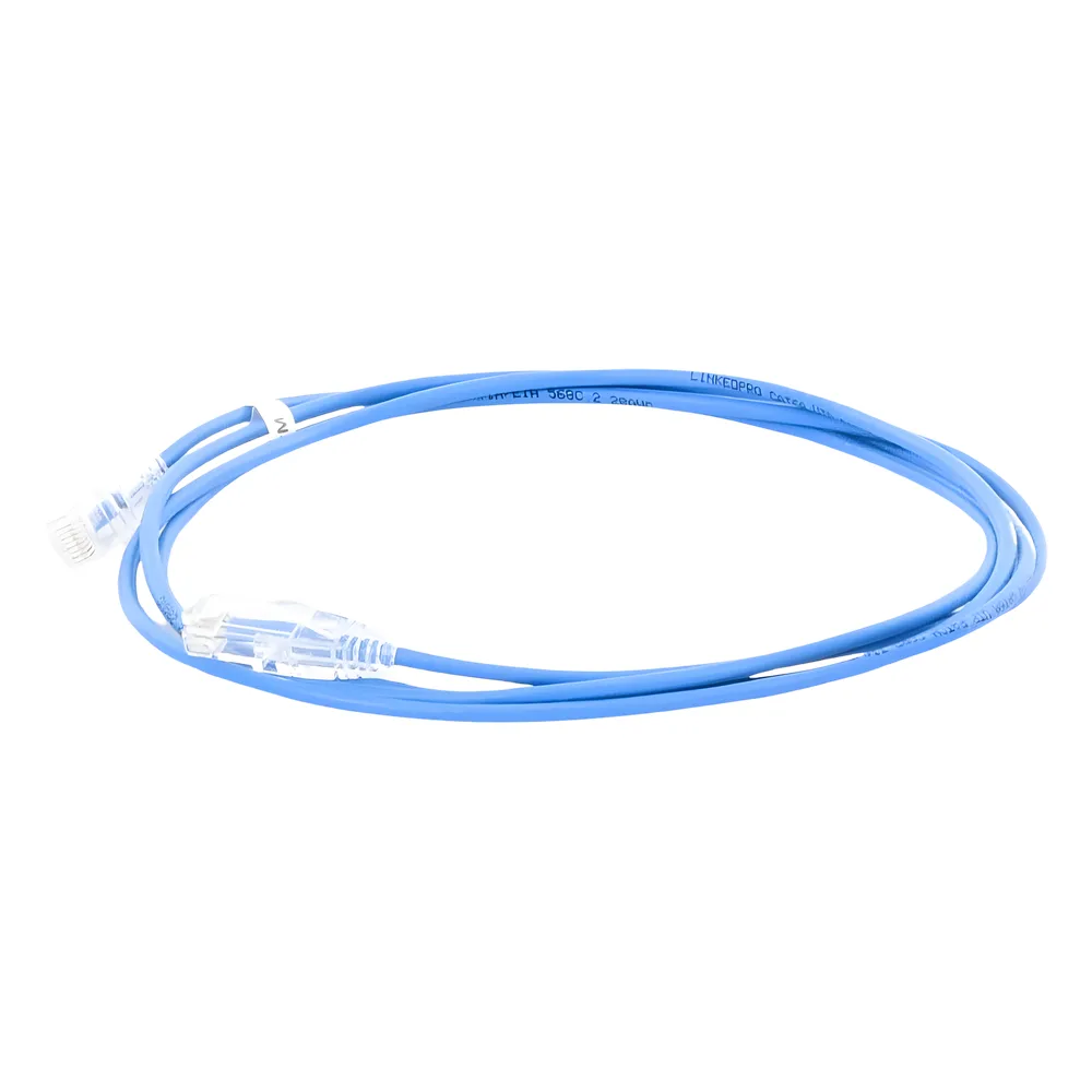 Cable de Parcheo Slim UTP Cat6A - 2 Metros (6.56 Pies) Azul, Diámetro Reducido (28 AWG) – vista 2