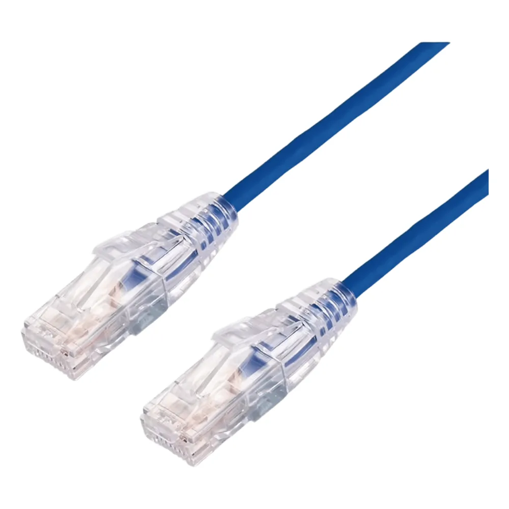Cable de Parcheo Slim UTP Cat6A - 2 Metros (6.56 Pies) Azul, Diámetro Reducido (28 AWG)
