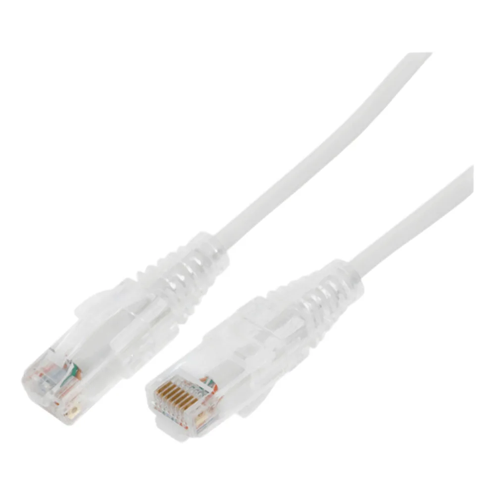 Cable de Parcheo Slim UTP Cat6A - 3 Metros (9.84 Pies) Blanco, Diámetro Reducido (28 AWG)